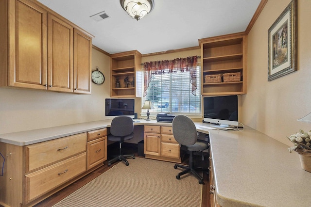 6709 S Moran View St, Spokane, WA 99224 - home office with built in desk and ornamental molding