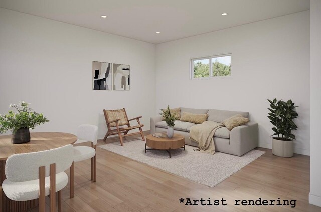 1324 W Dalke Ave Unit B, Spokane, WA 99205 - living room with light wood finished floors and recessed lighting