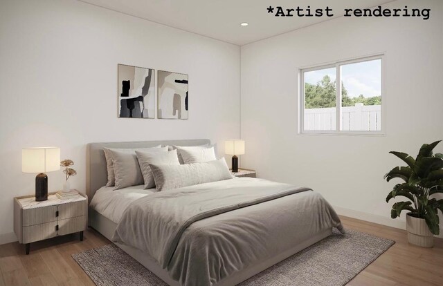 1324 W Dalke Ave Unit B, Spokane, WA 99205 - bedroom featuring light wood-style floors and recessed lighting