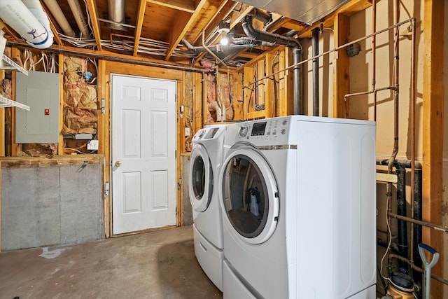 4129 E 32nd Ave, Spokane, WA 99223 - laundry room with electric panel and separate washer and dryer