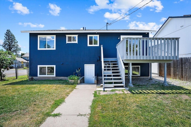 4129 E 32nd Ave, Spokane, WA 99223 - view of front of house featuring stairs and a wooden deck