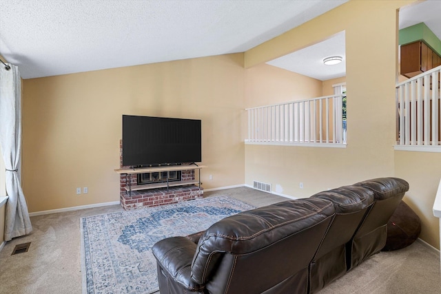4129 E 32nd Ave, Spokane, WA 99223 - carpeted living room featuring lofted ceiling and baseboards