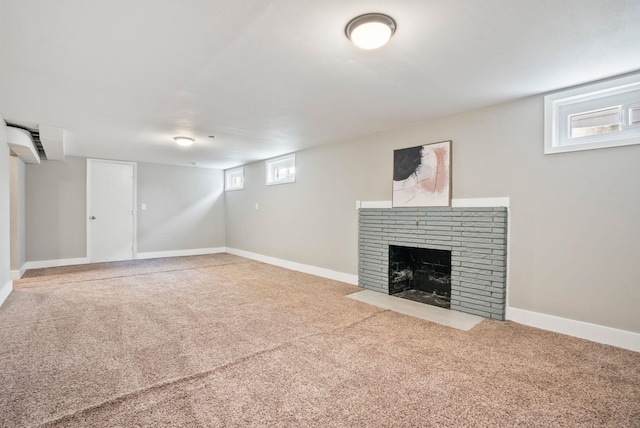 5204 N Maple St, Spokane, WA 99205 - basement featuring carpet and a fireplace
