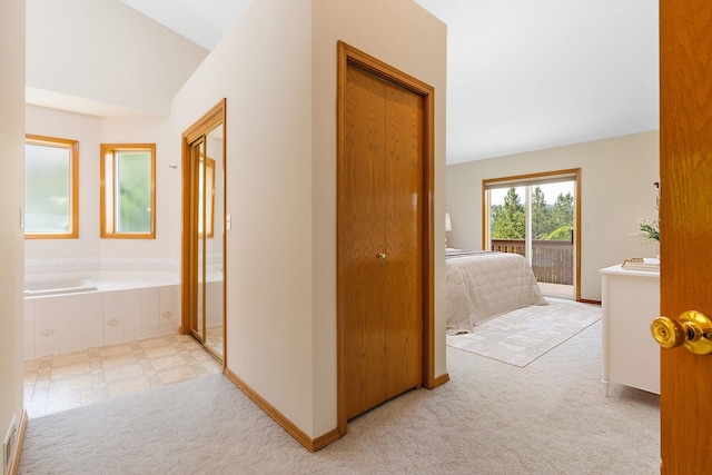 2106 E Turnberry Ln, Spokane, WA 99223 - hall featuring carpet floors and lofted ceiling
