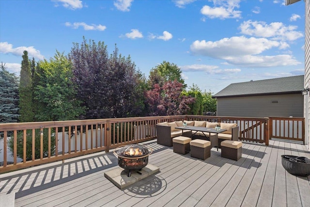 4213 S Cook St, Spokane, WA 99223 - deck with an outdoor living space with a fire pit