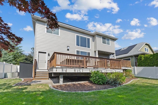 4213 S Cook St, Spokane, WA 99223 - rear view of house with a deck and a fenced backyard