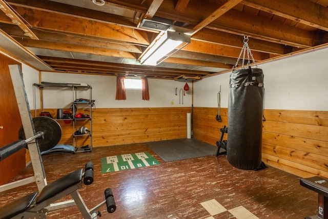 5711 N Ash St, Spokane, WA 99205 - exercise area featuring wood walls