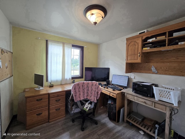 6321 310th St NW Stanwood, Unit Stanwood, WA 98292 - office area featuring dark wood-type flooring