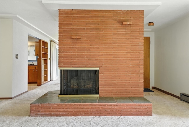 14807 E Broadway Ave, Spokane Valley, WA 99216 - detailed view of carpet floors and a brick fireplace