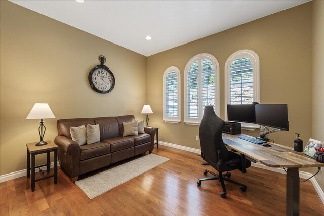7105 S Saddle Ridge Ln, Spokane Valley, WA 99016 - office featuring wood finished floors and recessed lighting
