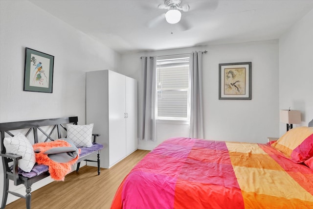 2505 W Mallon Ave, Spokane, WA 99201 - bedroom with light wood-style flooring and ceiling fan