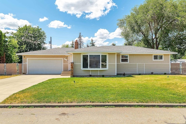 1718 S Bolivar Rd, Spokane Valley, WA 99037 - single story home with driveway, a garage, a shingled roof, and a chimney