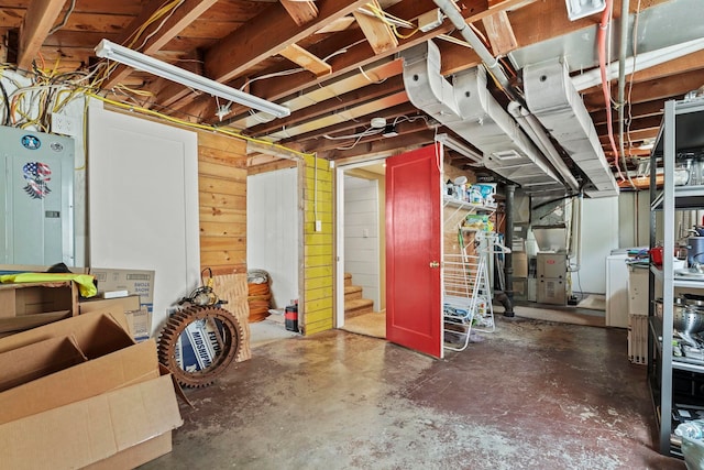 1212 W 12th Ave, Spokane, WA 99204 - unfinished basement with heating unit and stairs