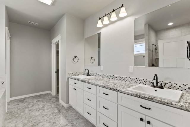 37818 N Grove Rd, Deer Park, WA 99006 - full bathroom with double vanity and a tile shower