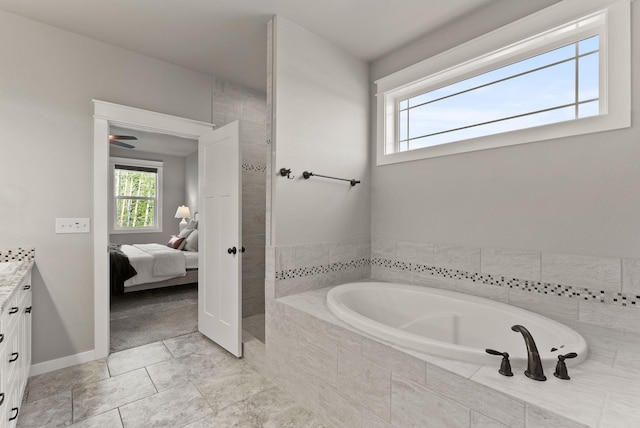 37818 N Grove Rd, Deer Park, WA 99006 - ensuite bathroom featuring a bath, vanity, and a tile shower