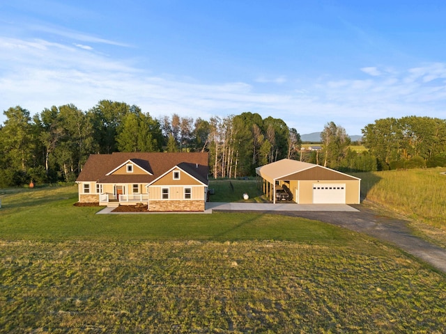 37818 N Grove Rd, Deer Park, WA 99006 - view of front of property with a garage, asphalt driveway, and a front lawn