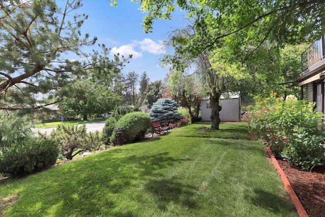 1102 S Buena Vista Dr, Spokane, WA 99224 - view of green lawn featuring a storage unit