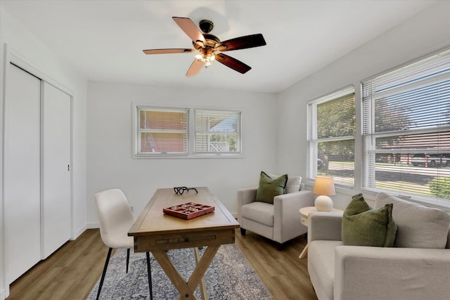1102 S Buena Vista Dr, Spokane, WA 99224 - office featuring light wood-style floors and ceiling fan