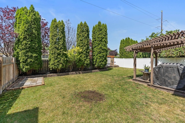 5214 S Myrtle Ln, Spokane, WA 99223 - fenced backyard featuring a pergola