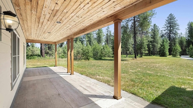38415 N Hatch Rd, Deer Park, WA 99006 - wooden deck featuring a lawn and a patio