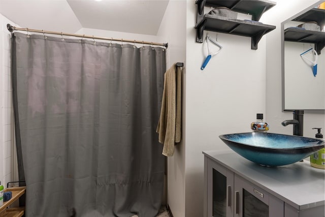 2624 E Boone Ave, Spokane, WA 99202 - bathroom featuring vanity and a shower with shower curtain