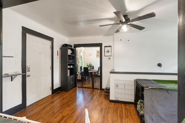2624 E Boone Ave, Spokane, WA 99202 - foyer entrance featuring wood finished floors and a ceiling fan