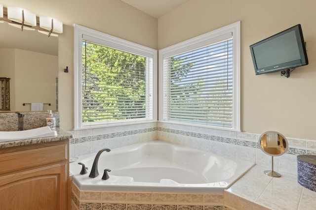 6815 S Palouse Hwy, Spokane, WA 99223 - full bath featuring plenty of natural light, vanity, and a garden tub