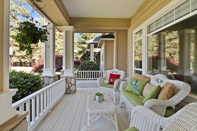 6815 S Palouse Hwy, Spokane, WA 99223 - wooden porch with outdoor lounge area
