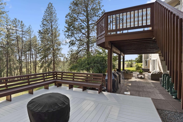 6815 S Palouse Hwy, Spokane, WA 99223 - deck with an outdoor living space, a patio area, and grilling area