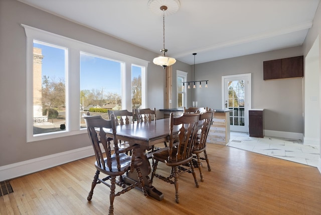 1434 W 8th Ave, Spokane, WA 99204 - dining space featuring baseboards and light wood-type flooring