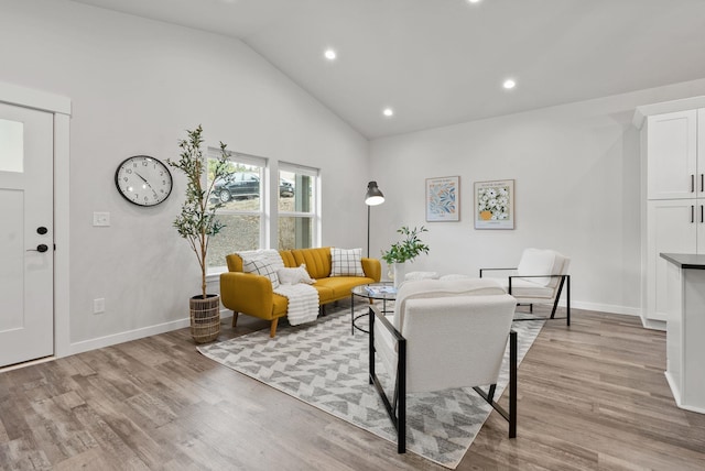 826 Thomas Ln, Newport, WA 99156 - living room with light wood-type flooring, recessed lighting, and high vaulted ceiling