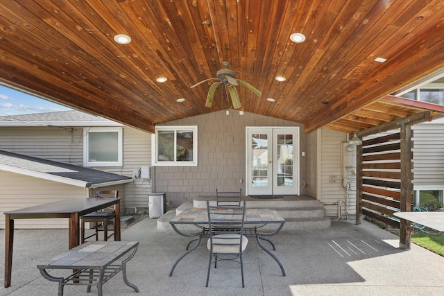 4523 N Royal Ct, Spokane, WA 99205 - view of patio / terrace with french doors and ceiling fan