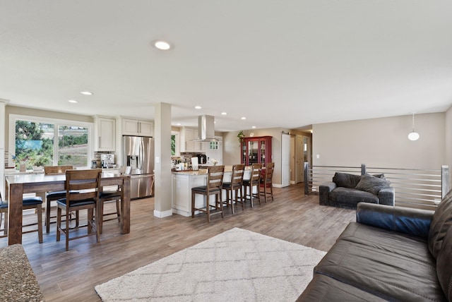 6221 N Highview Ln, Spokane Valley, WA 99217 - living room featuring light wood-style floors and recessed lighting
