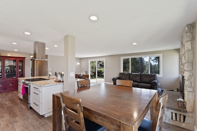 6221 N Highview Ln, Spokane Valley, WA 99217 - dining space featuring wood finished floors and recessed lighting