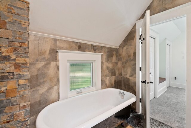 1420 W Main Ave, Spokane, WA 99201 - full bathroom with lofted ceiling and a soaking tub