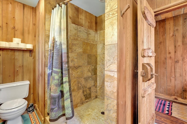 4629 Mix Way, Loon Lake, WA 99148 - bathroom with tiled shower and wooden walls
