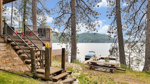 4629 Mix Way, Loon Lake, WA 99148 - dock featuring stairway and a deck with water view