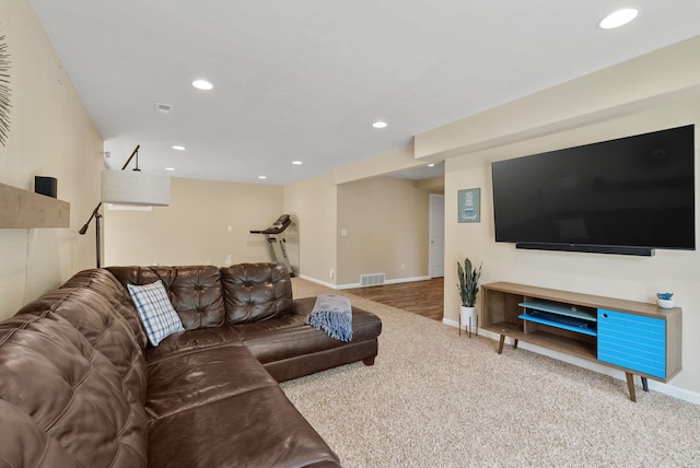 5857 Little Sandy Loop Rd, Nine Mile Falls, WA 99026 - carpeted living area featuring recessed lighting