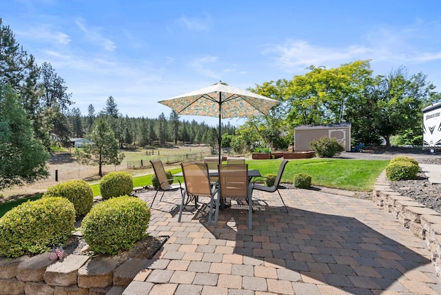 5857 Little Sandy Loop Rd, Nine Mile Falls, WA 99026 - view of patio with outdoor dining space and an outdoor structure