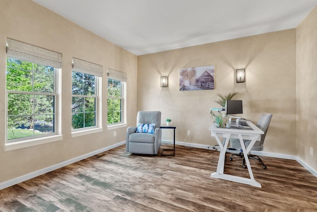 5857 Little Sandy Loop Rd, Nine Mile Falls, WA 99026 - sitting room featuring wood finished floors and an office area