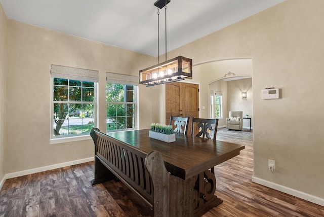 5857 Little Sandy Loop Rd, Nine Mile Falls, WA 99026 - dining room with wood finished floors and arched walkways