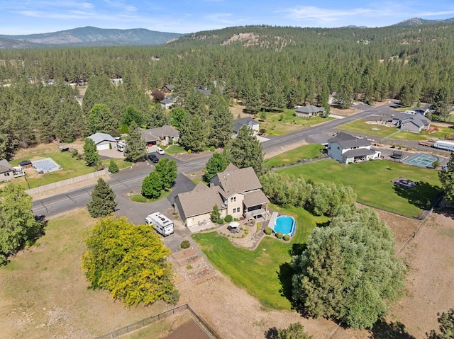 5857 Little Sandy Loop Rd, Nine Mile Falls, WA 99026 - aerial view of residential area with a forest and a mountainous background
