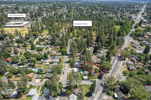 3128 W NW Blvd, Spokane, WA 99205 - aerial view of property's location featuring property boundaries highlighted and nearby suburban area