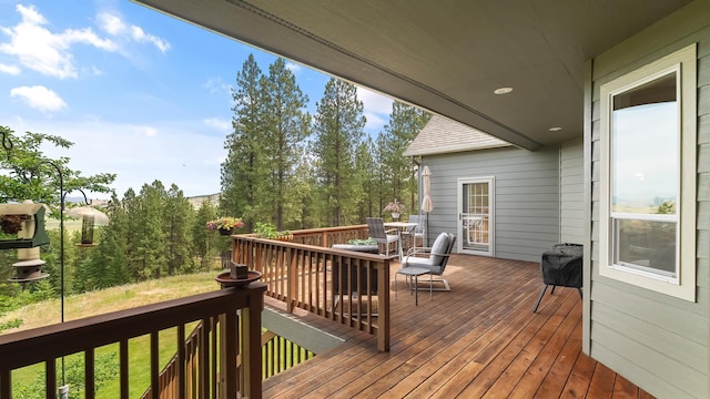 19918 E Pheasant Dr, Greenacres, WA 99016 - wooden terrace featuring outdoor dining space