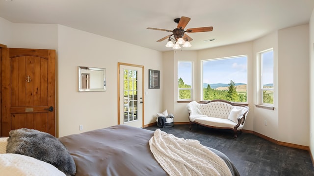 19918 E Pheasant Dr, Greenacres, WA 99016 - bedroom featuring access to exterior and ceiling fan