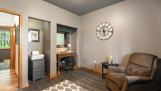 19918 E Pheasant Dr, Greenacres, WA 99016 - sitting room with a desk and dark wood-style flooring