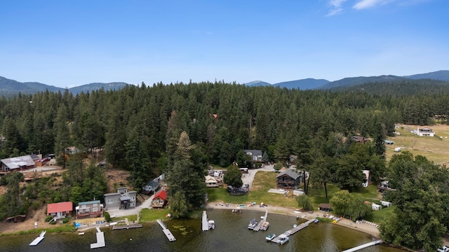 23632 E Beach Ln, Newman Lake, WA 99025 - aerial view of property and surrounding area with a water and mountain view