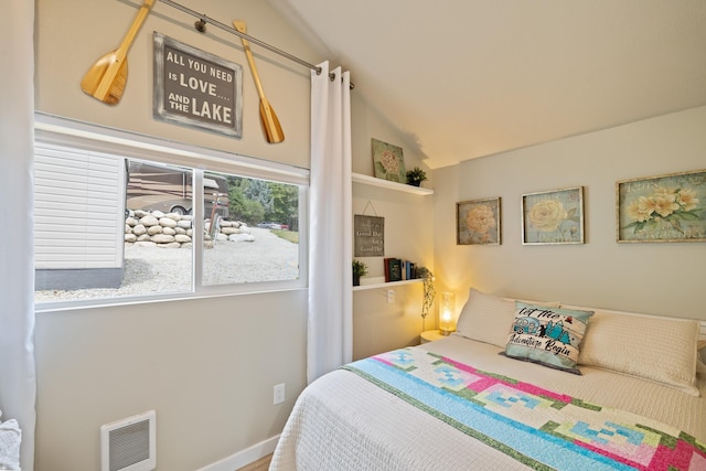 23632 E Beach Ln, Newman Lake, WA 99025 - bedroom featuring lofted ceiling