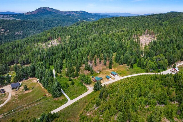 1541 Thompson Rd, Elk, WA 99009 - aerial view of a heavily wooded area and a mountainous background