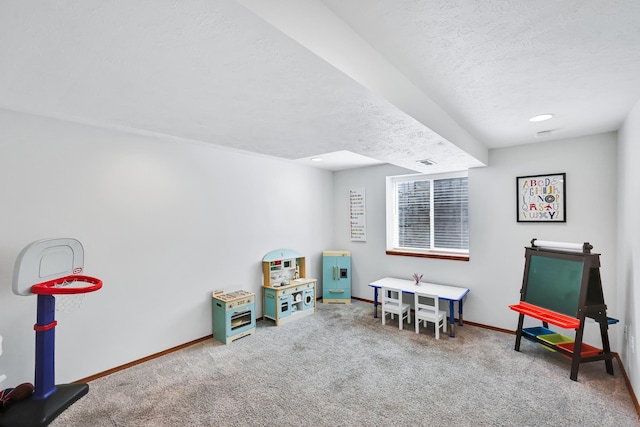 1308 S Drummond Rd, Spokane Valley, WA 99016 - recreation room with carpet floors and a textured ceiling